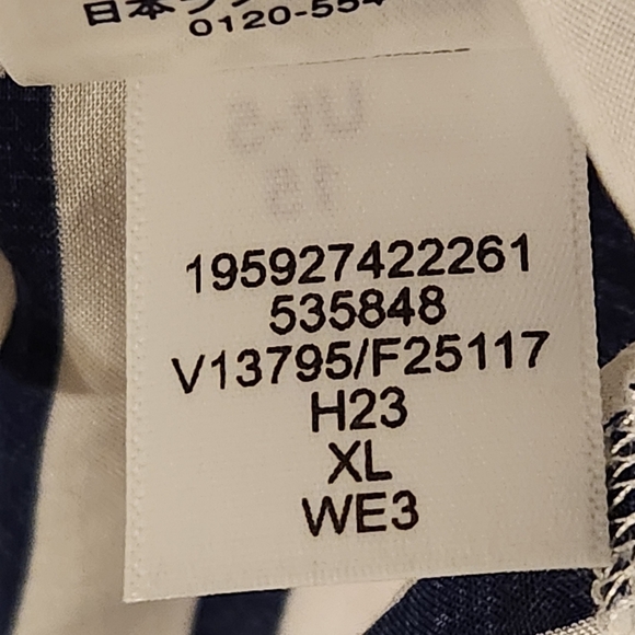 LANDS' END 100% Modal Navy and White Striped Drawstring Waist Cover-Up Size XL - Picture 8 of 9